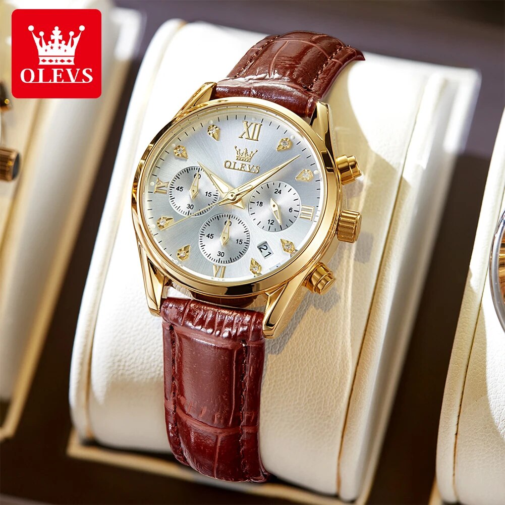 Luxury Watch For Sale - OLEVS 5523 zegarki damskie skórzany pasek