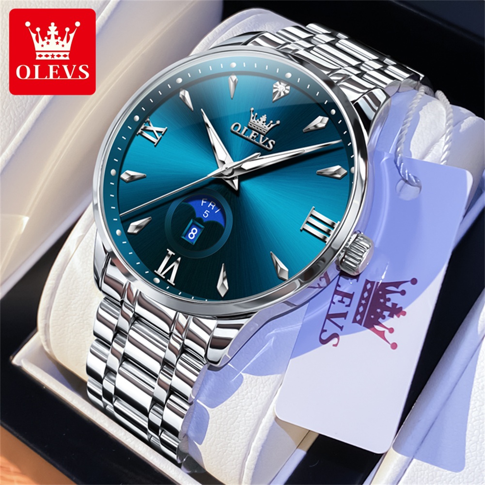 Luxury Watch Moon Phase - OLEVS Moon Phase męskie zegarki kalendarz