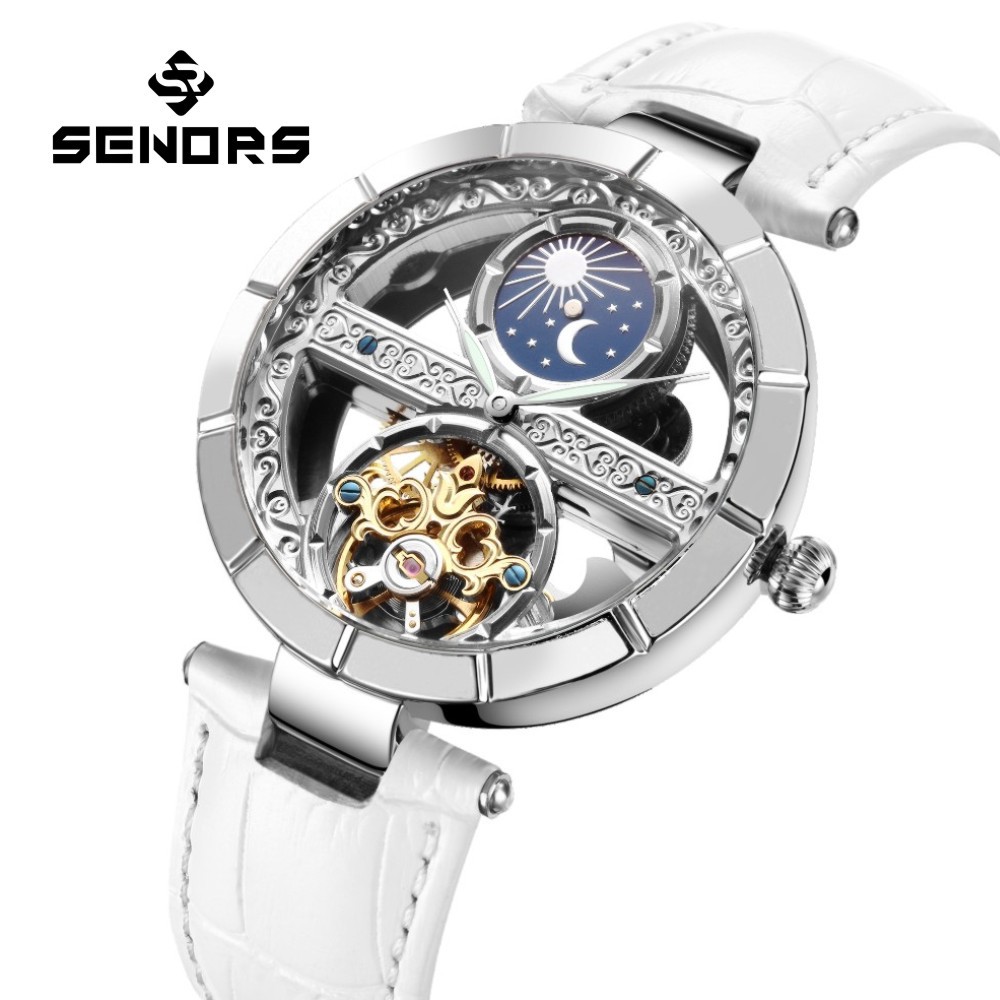Luxury Watch Moon Phase - Luksusowy damski wodoodporny szkielet zegarki mechaniczne