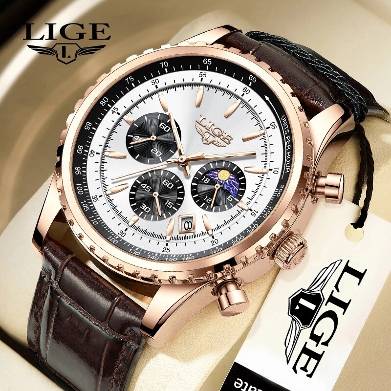 Luxury Watch Holder For Men - LIGE nowe męskie zegarki Top marka