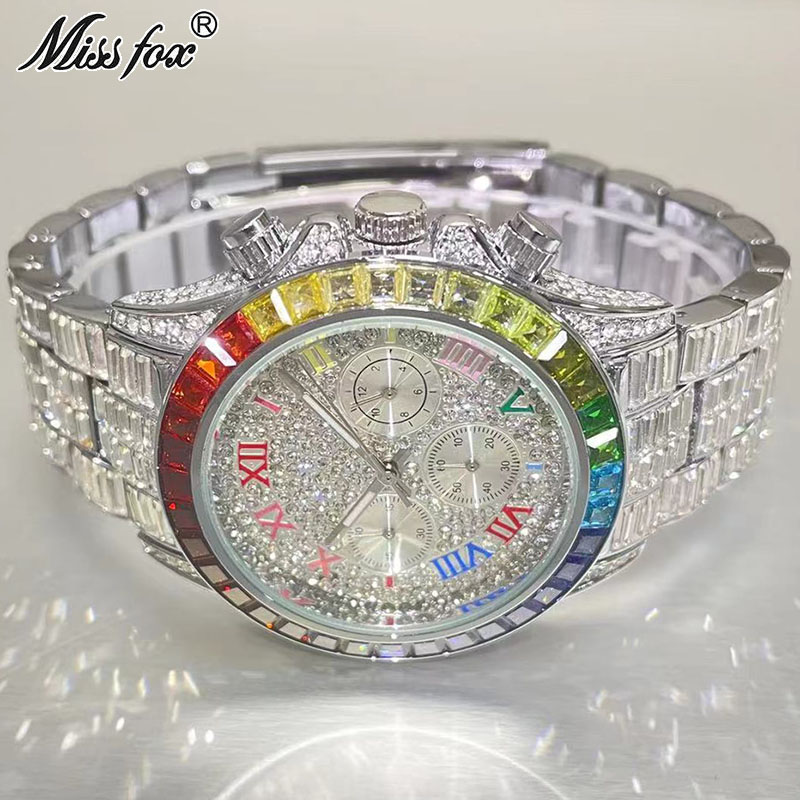 Luxury Watch Magazine - MISSFOX luksusowe Iced zegarek dla mężczyzn