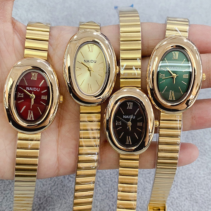 Luxury Watch Brand For Women - Luksusowy Złoty Owalny Zegarek Kwarcowy Damski