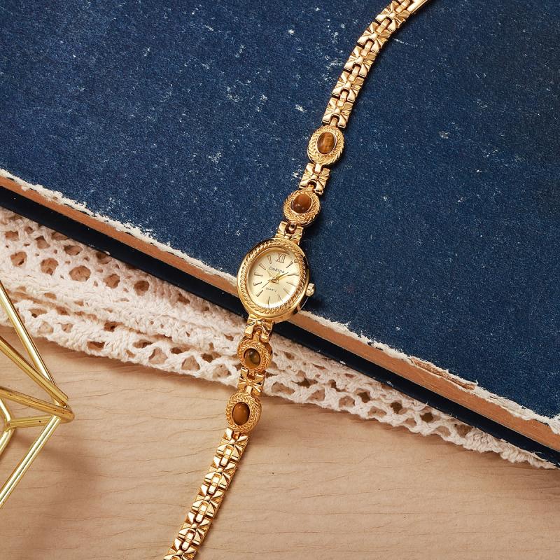 Luxury Watch Group - Zegarek na łańcuszku z kamieniem tygrysiego