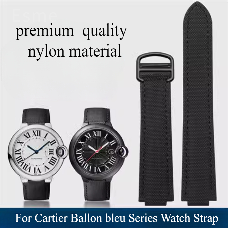 Cartier Watch Ballon Bleu - Oryginalny nylonowy pasek do zegarka Black