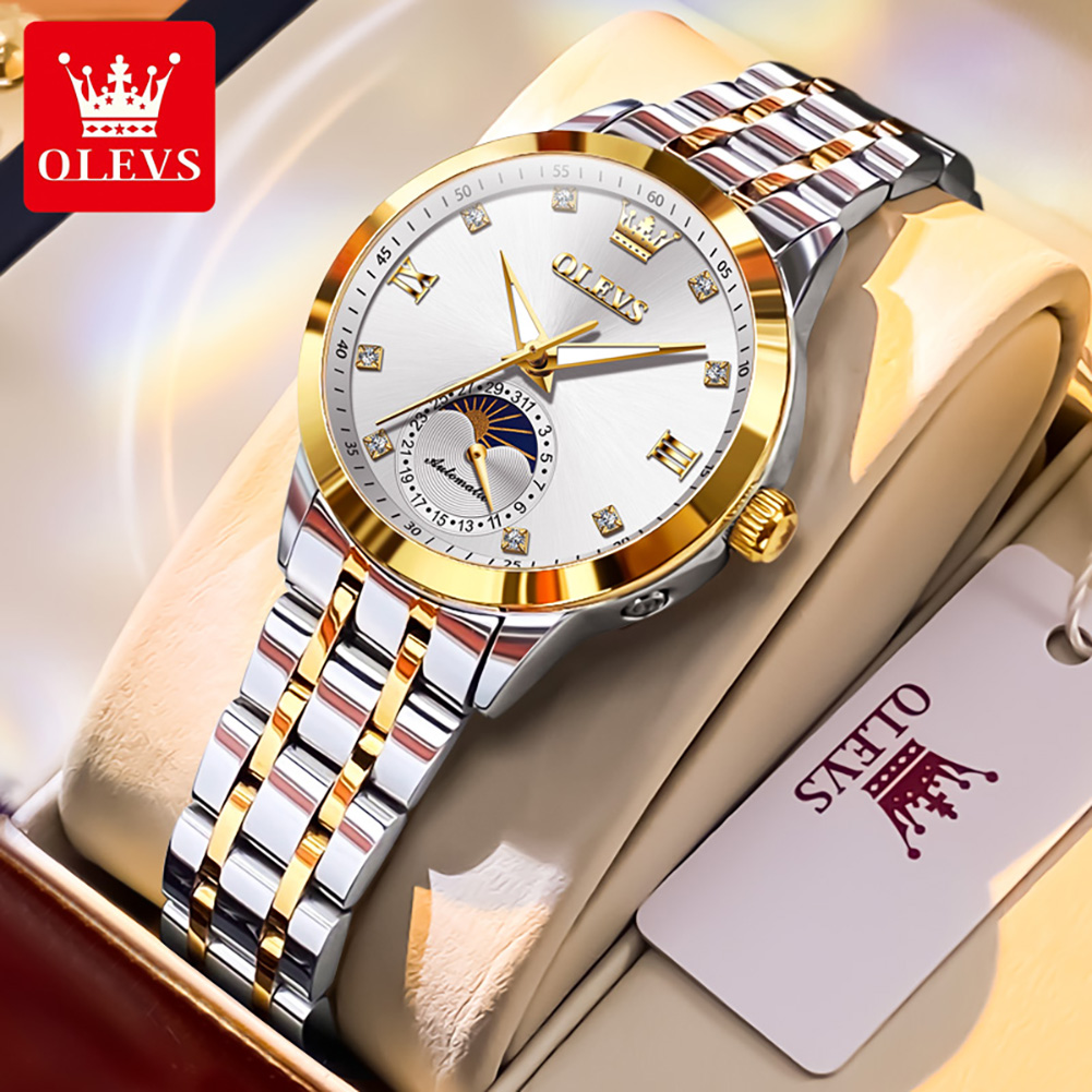 Luxury Watch Moon Phase - OLEVS 7041 Elegance Moon Phase Damski