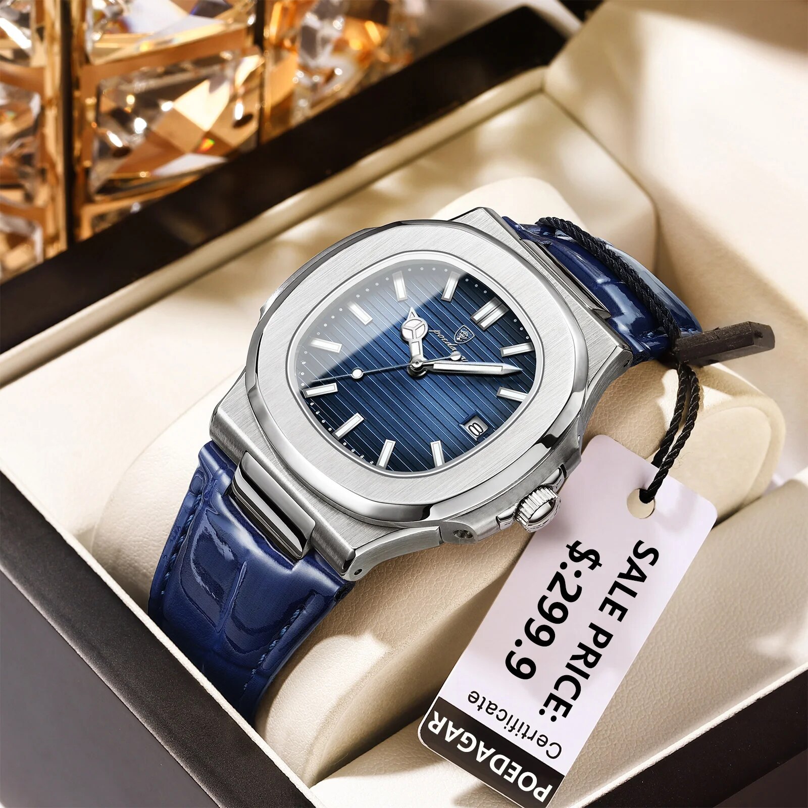 Luxury Watch Top 10 - POEDAGAR Top luksusowy kwadratowy zegarek męski