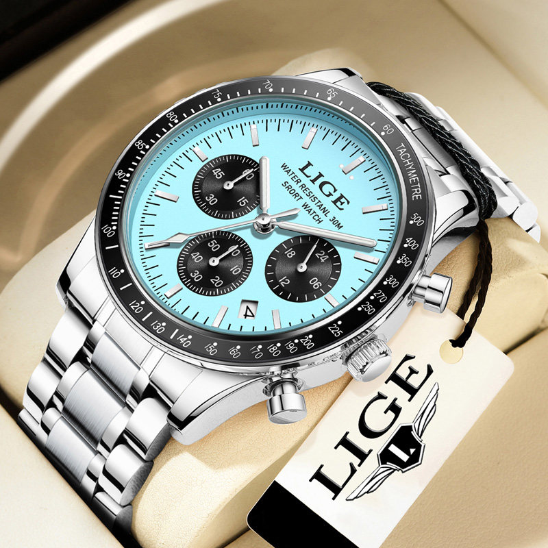 Luxury Watch Holder For Men - LIGE Luksusowy Zegarek Męski Nowy Model