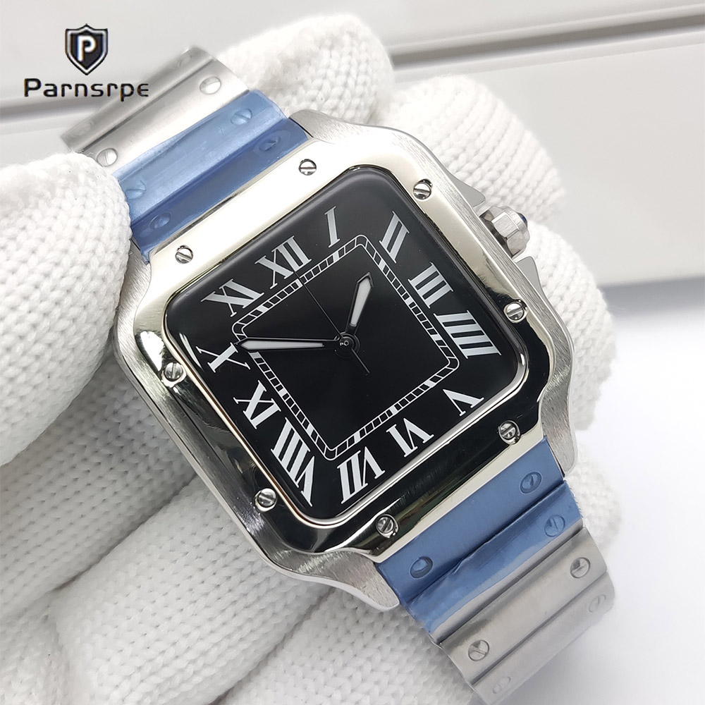 Cartier Watch Santos - Zegarki męskie z kwadratową kopertą, nowy