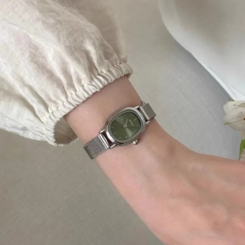 Luxury Watch Brand For Women - Mała owalna tarcza Zielony zegarek Proste