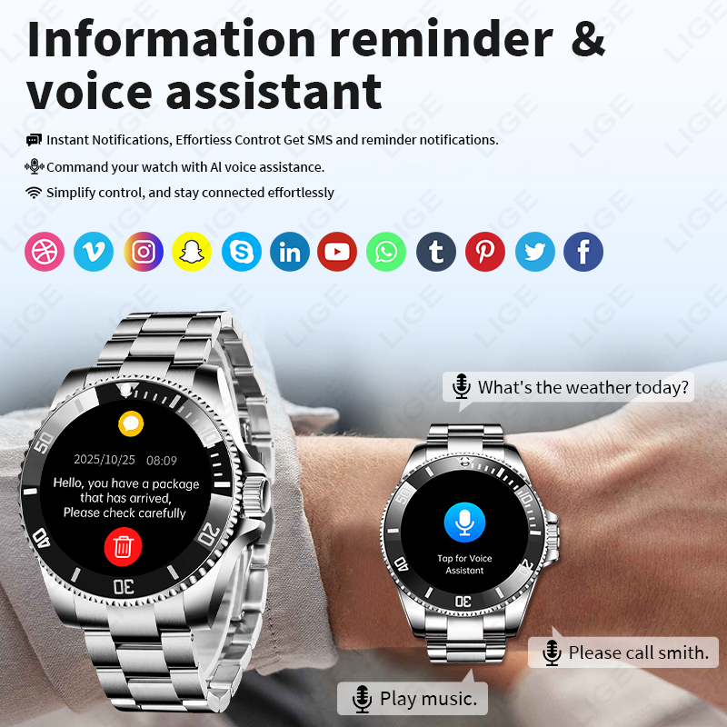 Smartwatch LIGE 2026 z ekranem – Luxury Watch German recenzja i cena