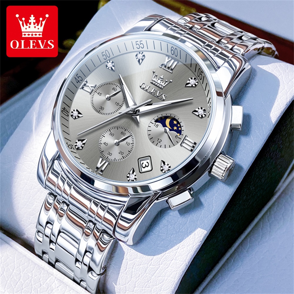 OLEVS 2858 Zegarek kwarcowy mę – Luxury Watch Moon Phase recenzja i cena