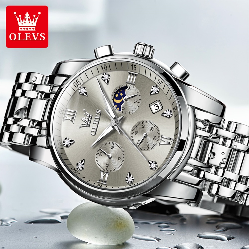 OLEVS 2858 Zegarek kwarcowy mę – Luxury Watch Moon Phase recenzja i cena