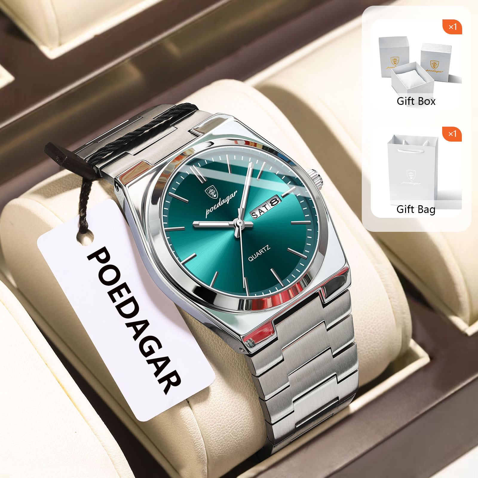 POEDAGAR Oryginalne męskie zeg – Luxury Watch Display Case recenzja i cena